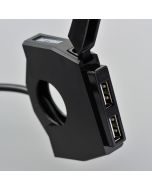 Daytona USB socket "Slim" double, for 22.2 and 25.4 mm handlebars