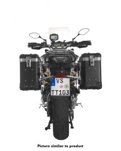 ZEGA Pro aluminium pannier system "And-Black" 31/31 litres with stainless steel rack black for Yamaha MT-09 Tracer (2015-2017)