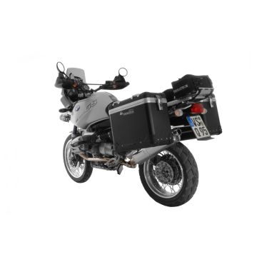 Sada hliníkových kufrů ZEGA Pro *And-Black*, 38/45 l, pro BMW R1150/1100/850GS, s rámem z nerezové oceli