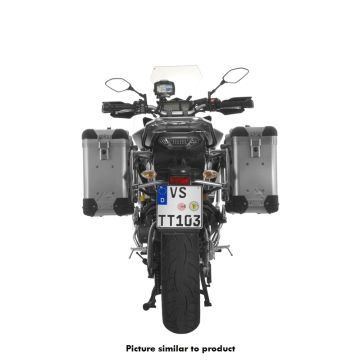 ZEGA Pro aluminium pannier system 31/31 litres with stainless steel rack black for Yamaha MT-09 Tracer (2015-2017)