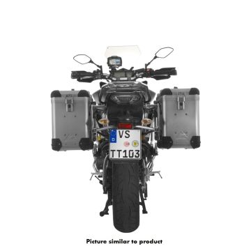 ZEGA Pro aluminium pannier system 38/38 litres with stainless steel rack black for Yamaha MT-09 Tracer (2015-2017)