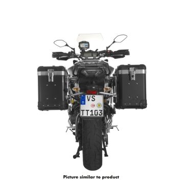 ZEGA Pro aluminium pannier system "And-Black" 38/38 litres with stainless steel rack black for Yamaha MT-09 Tracer (2015-2017)